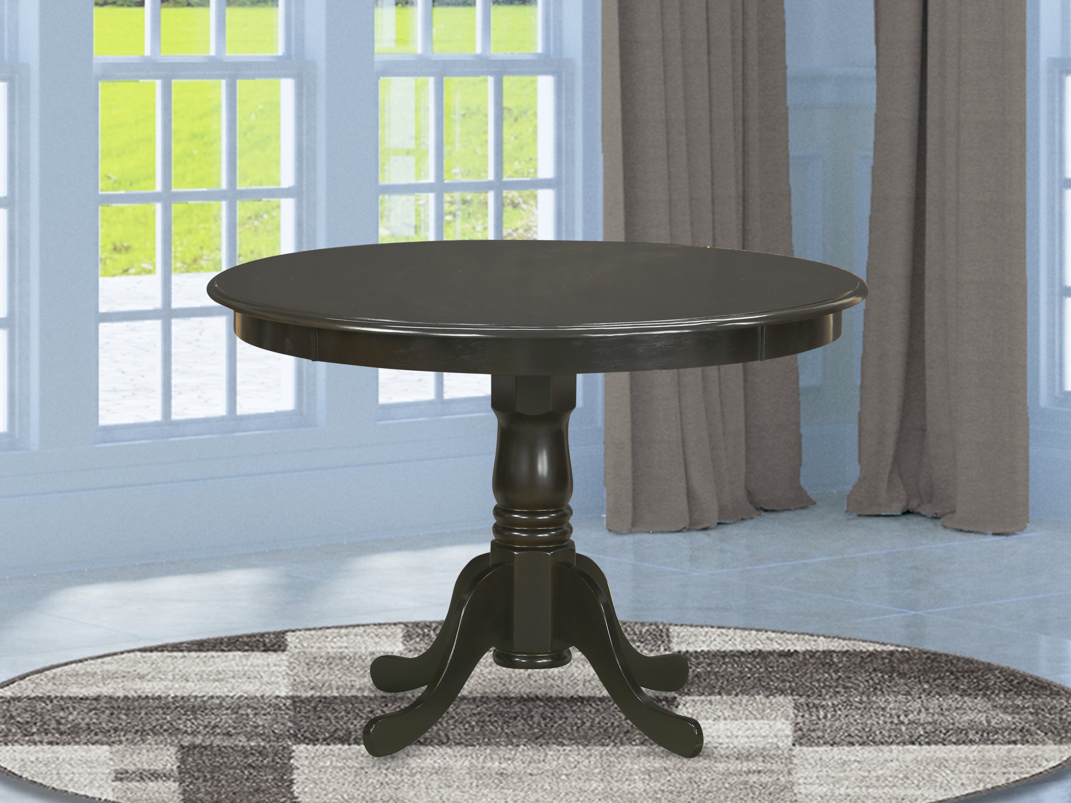 Charlton Home® Shady 42'' Solid Wood Pedestal Dining Table & Reviews ...