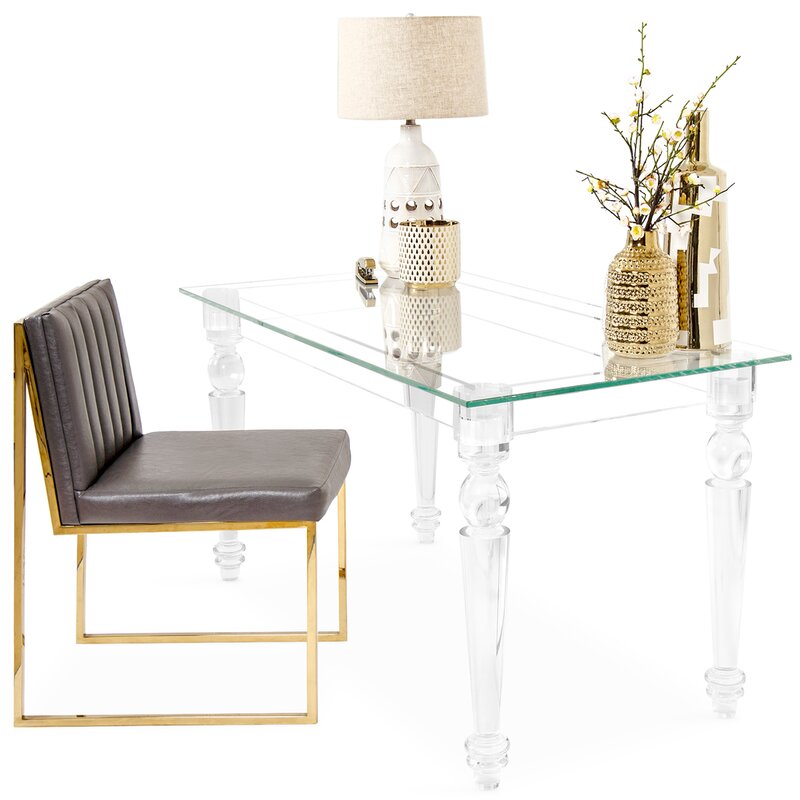 Modshop Lucite Glass Writing Desk Reviews Wayfair