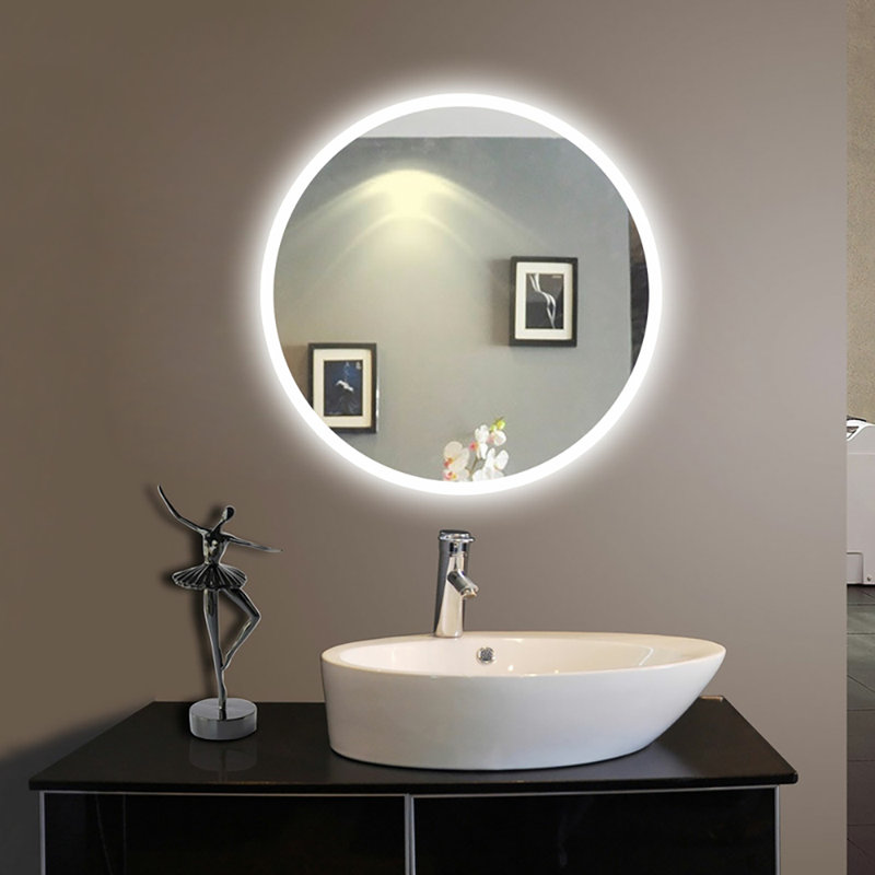 Mercury Row Aldora Round Led Frameless Lighted Bathroom Vanity Mirror Reviews Wayfair For these reasons bathroom mirrors with lights have. aldora round led frameless lighted bathroom vanity mirror