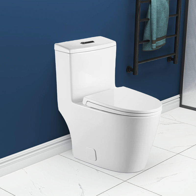 Jimsmaison Dual Flush Elongated One Piece Toilet Seat Included Wayfair