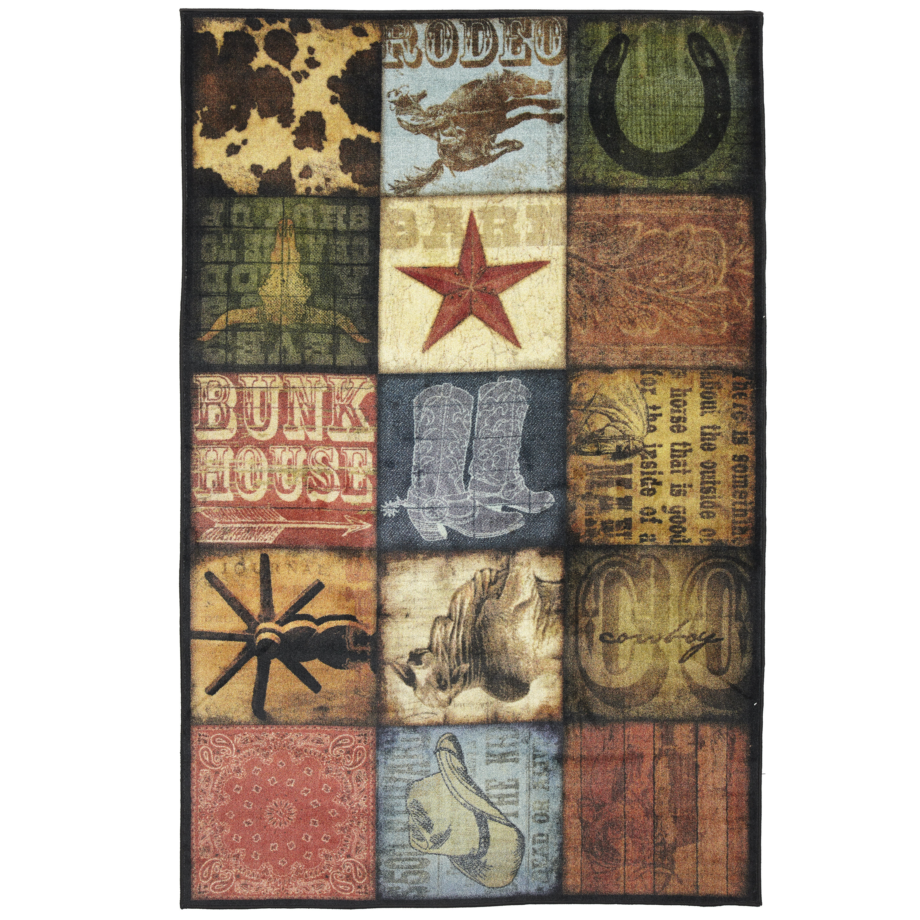 Millwood Pines Weinmann Cowboy Patches Brown Area Rug Reviews Weinmann Cowboy Patches Brown Area Rug