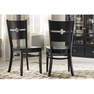 Kitchen Dinette Chairs Wayfair Langwater Ladder Back Solid Wood Dining Chair Set Of 2