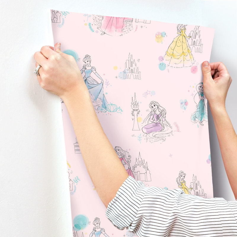 York Wallcoverings Disney Princess Pretty Elegant 33 L X 20 5 W Wallpaper Roll Wayfair