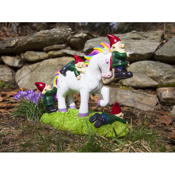 Rosalind Wheeler Destini Unicorn Attack Gnomes Garden Statue Wayfair