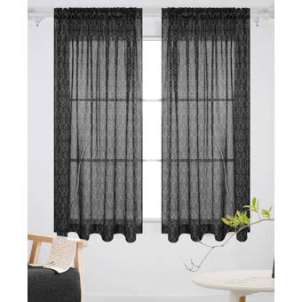 Latitude Run Adaiah Geometric Sheer Rod Pocket Curtain Panels Wayfair