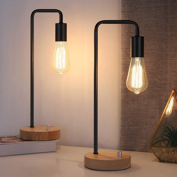 Egypte Geleidbaarheid partitie Corrigan Studio® Industrial Desk Lamp with Wooden Base, Retro Office Lamp  for Bedroom & Reviews | Wayfair