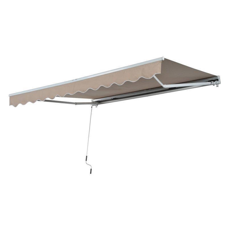 Outsunny 157 5 W X 98 4 D Manual Retraction Slope Patio Awning Reviews Wayfair