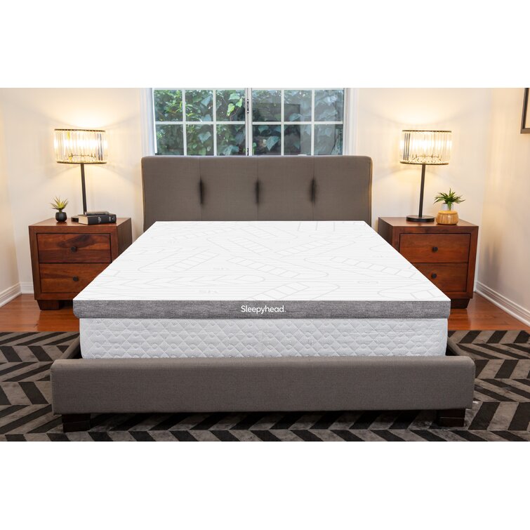 4 Inch Memory Foam Mattress Topper with Easy Fit 3 Sided Non Slip Zipped Cover 
