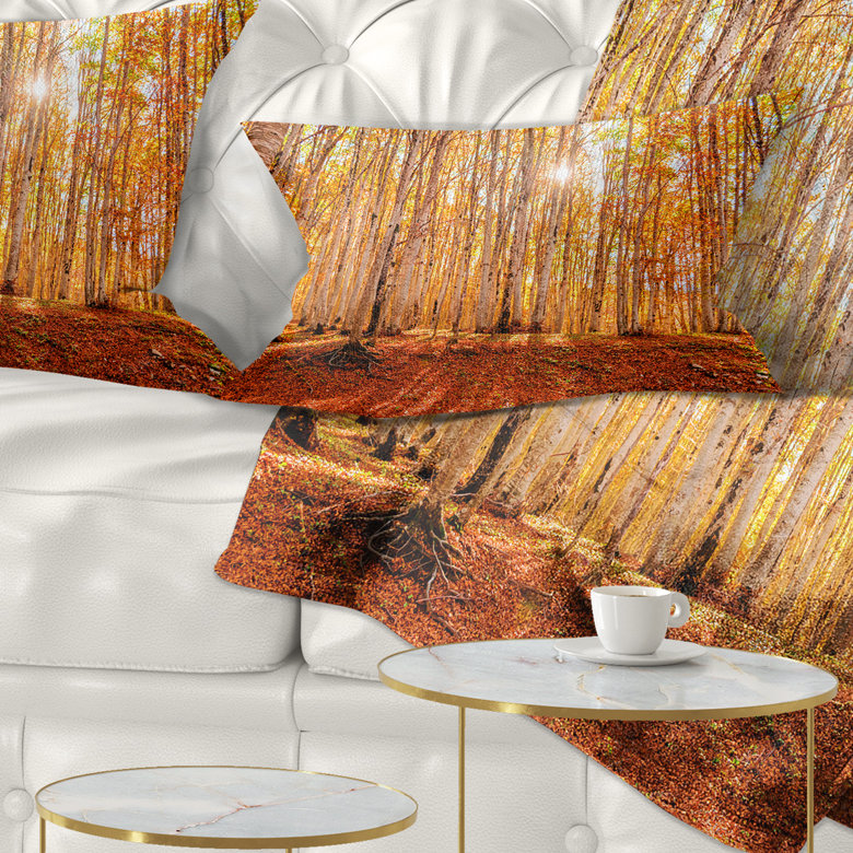 East Urban Home Forest Colorful At Sunset Lumbar Pillow Wayfair