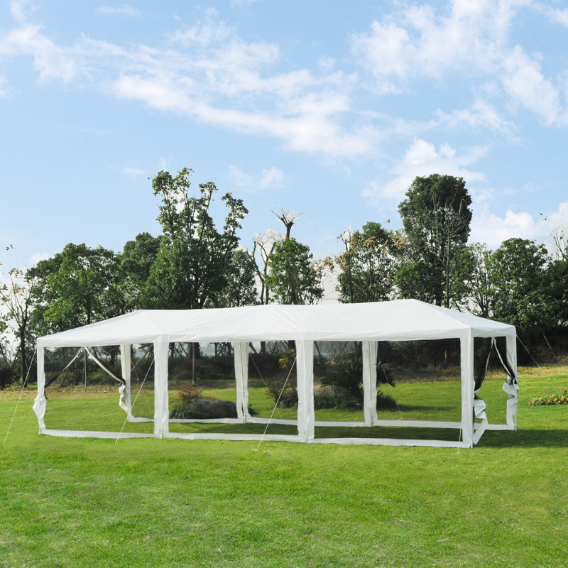 Outsunny 30 Ft W X 10 Ft D Metal Canopy Reviews Wayfair