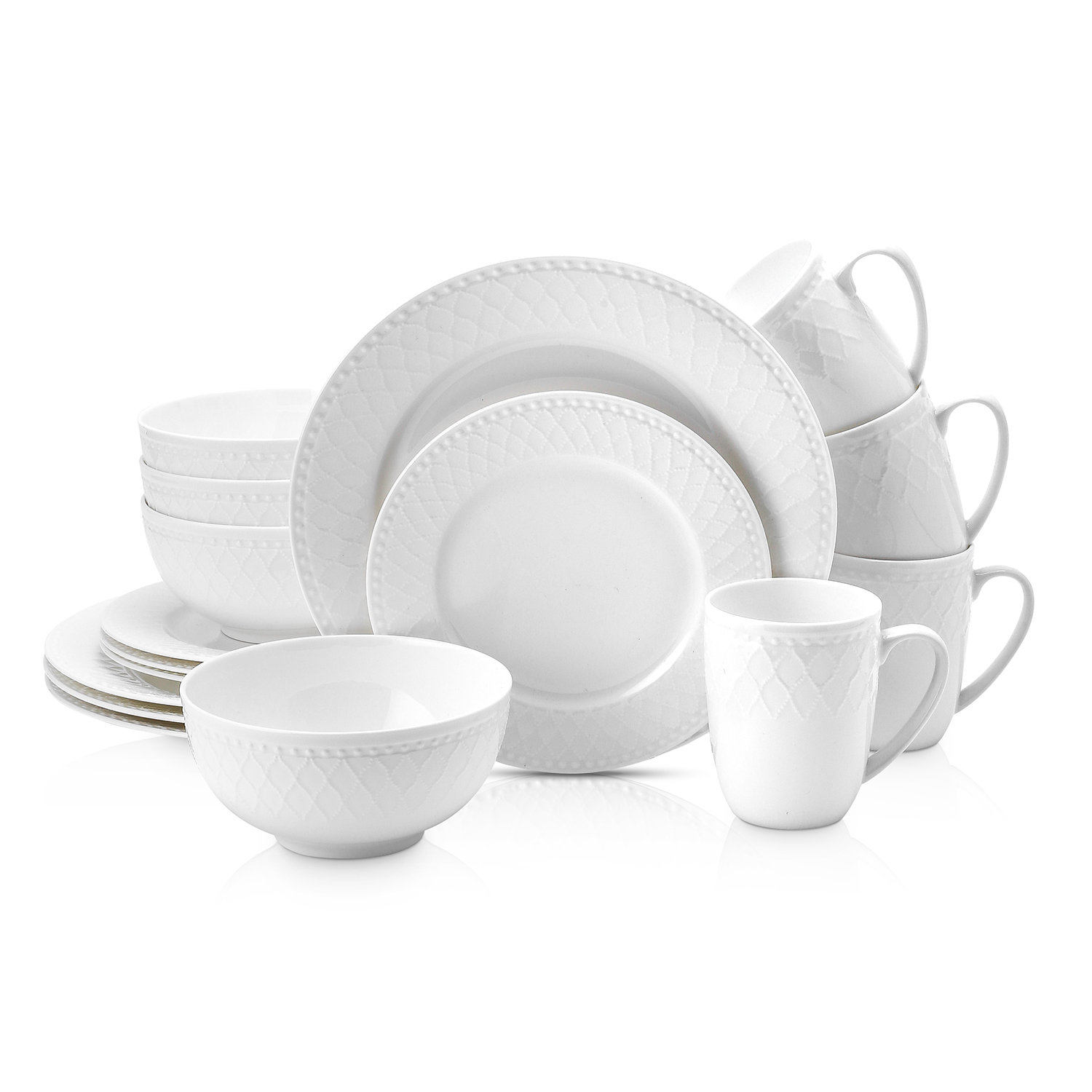 Winston Porter Tholf Bone China Dinnerware Set of 16 & Reviews Wayfair