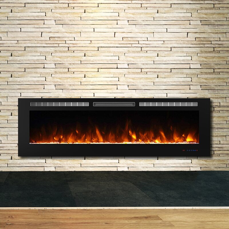 Latitude Run Millner Recessed Wall Mounted Electric Fireplace