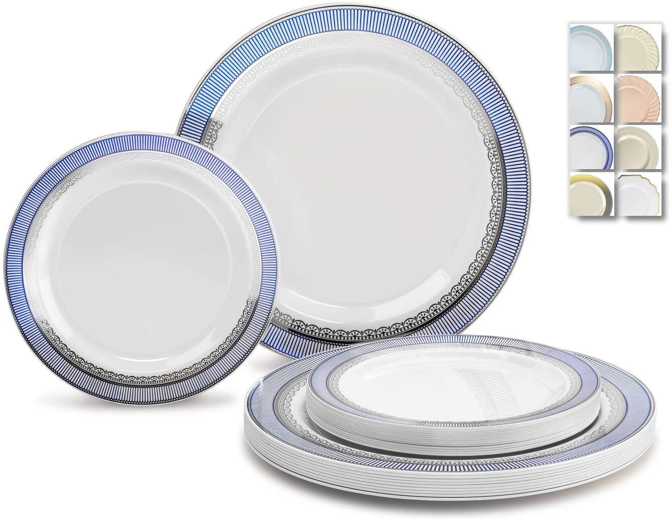 Wedding Disposable Plastic Plates "OCCASIONS" Full set plastic... 