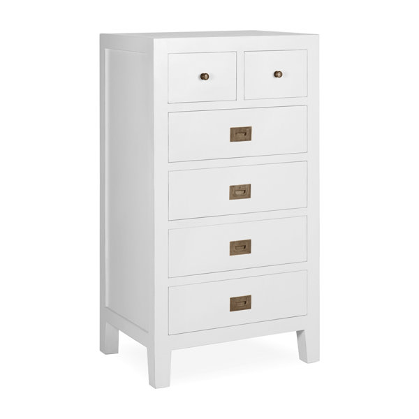 Moycor 6 Drawer 60Cm W Solid Wood Tallboy | Wayfair.co.uk