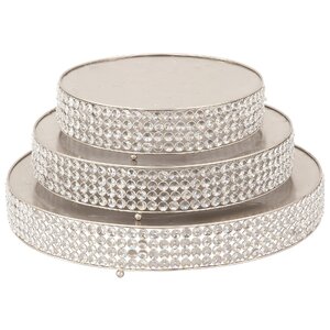 Round Beaded 3 Piece Cake Stand Set