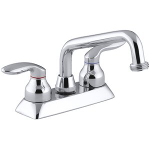 Coralais Utility Sink Faucet with Threaded Spout and Lever Handles