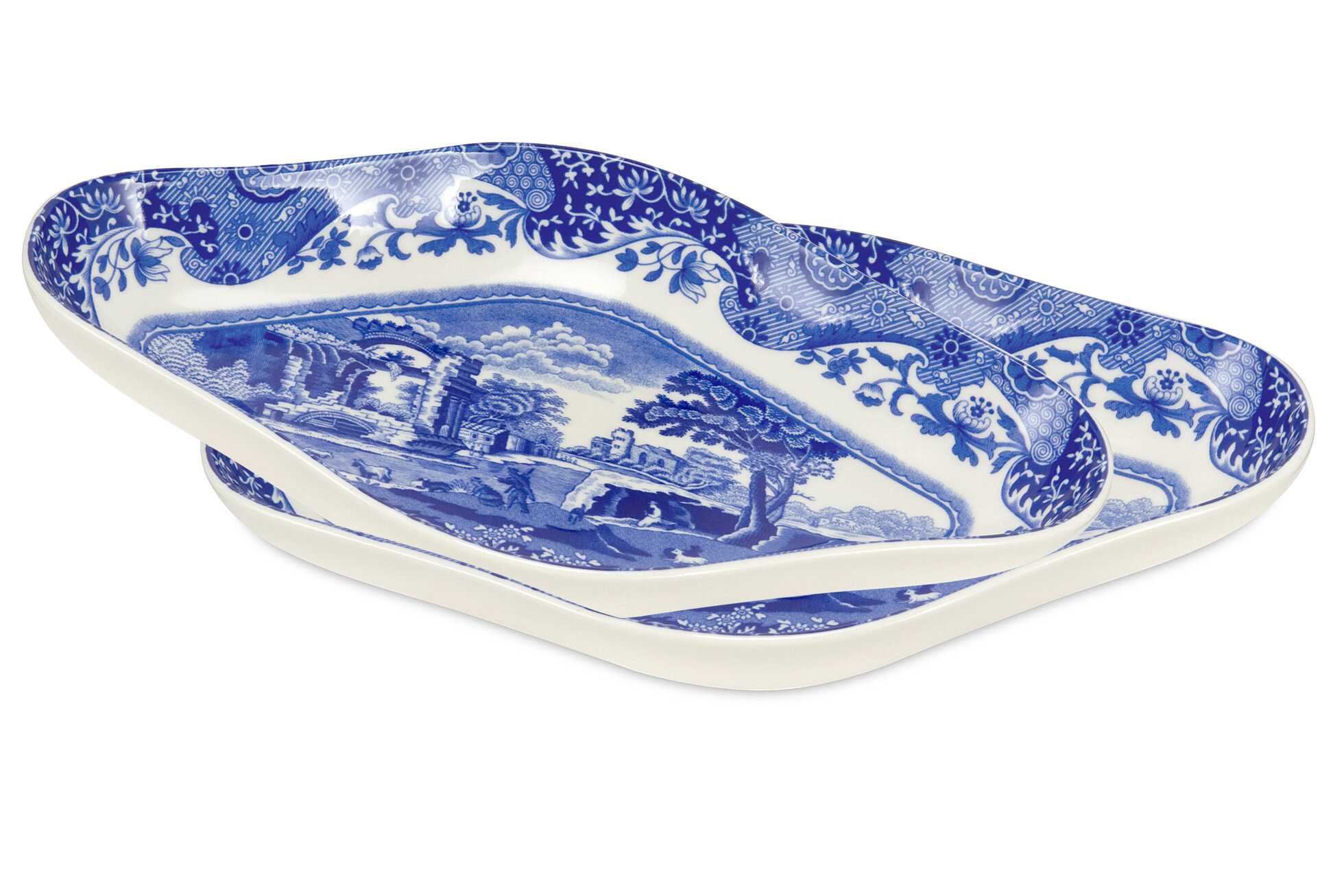 Dish blue. Поднос бело голубой. Spode Italian.