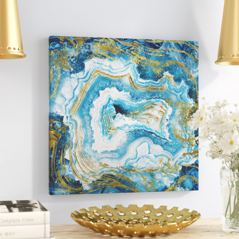 Mercer41 Touch Of Gold Agate Ii Oil Painting Print On Wrapped