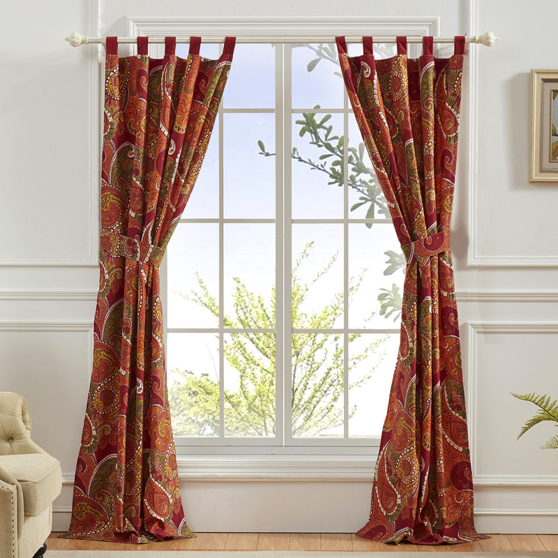 Greenland Home Fashions Sayler Paisley Sheer Tab Top Curtain