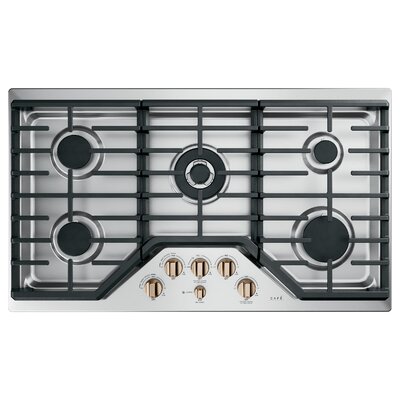 Caf 36" Built-In Gas Cooktop with 5 Burners Hardware Finish: Copper