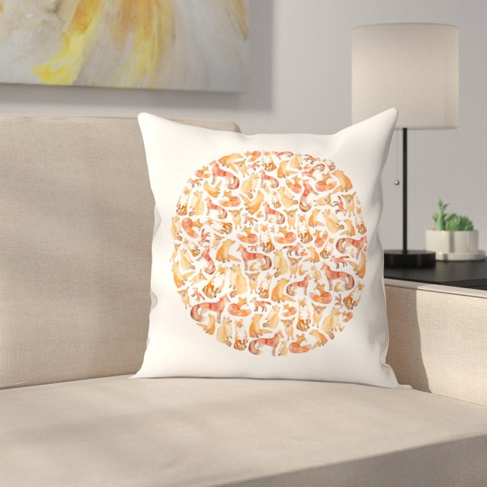 East Urban Home Elena O Neill Fox Circle Throw Pillow Wayfair