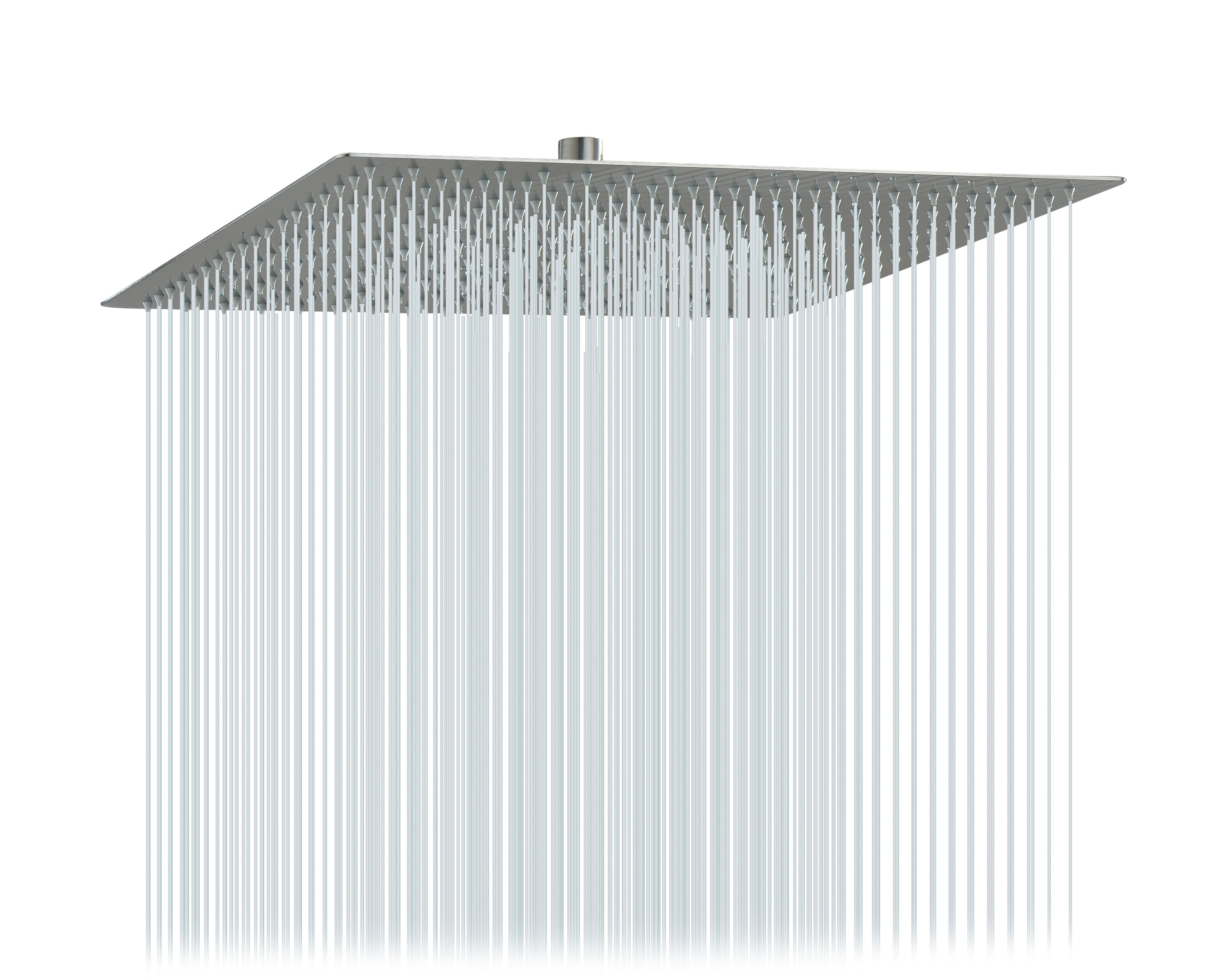 LED Brush Nickel Rainfall 16'' Square Ultra Thin Shower Head Stainless Steel 