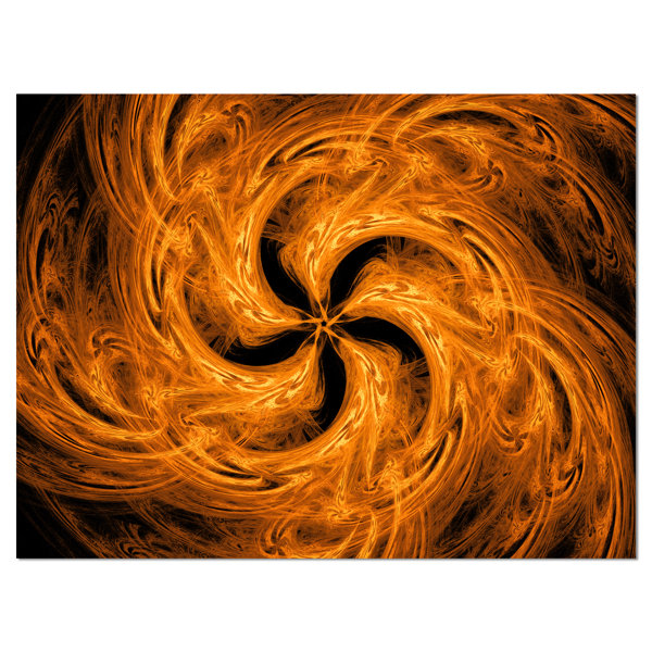 East Urban Home Brown Fire Fractal Flower Design Graphic Art Wayfair