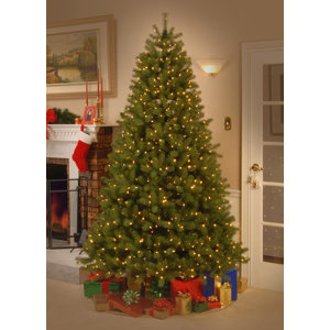 Douglas Fir 7.5' Green Downswept Artificial Christmas Tree with 750 Dual-Color LED Lights with Stand