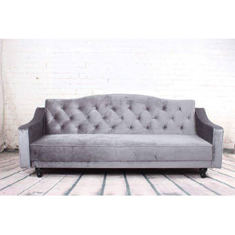 Mercer41 Frates Velvet 70 8 Square Arm Sleeper Wayfair
