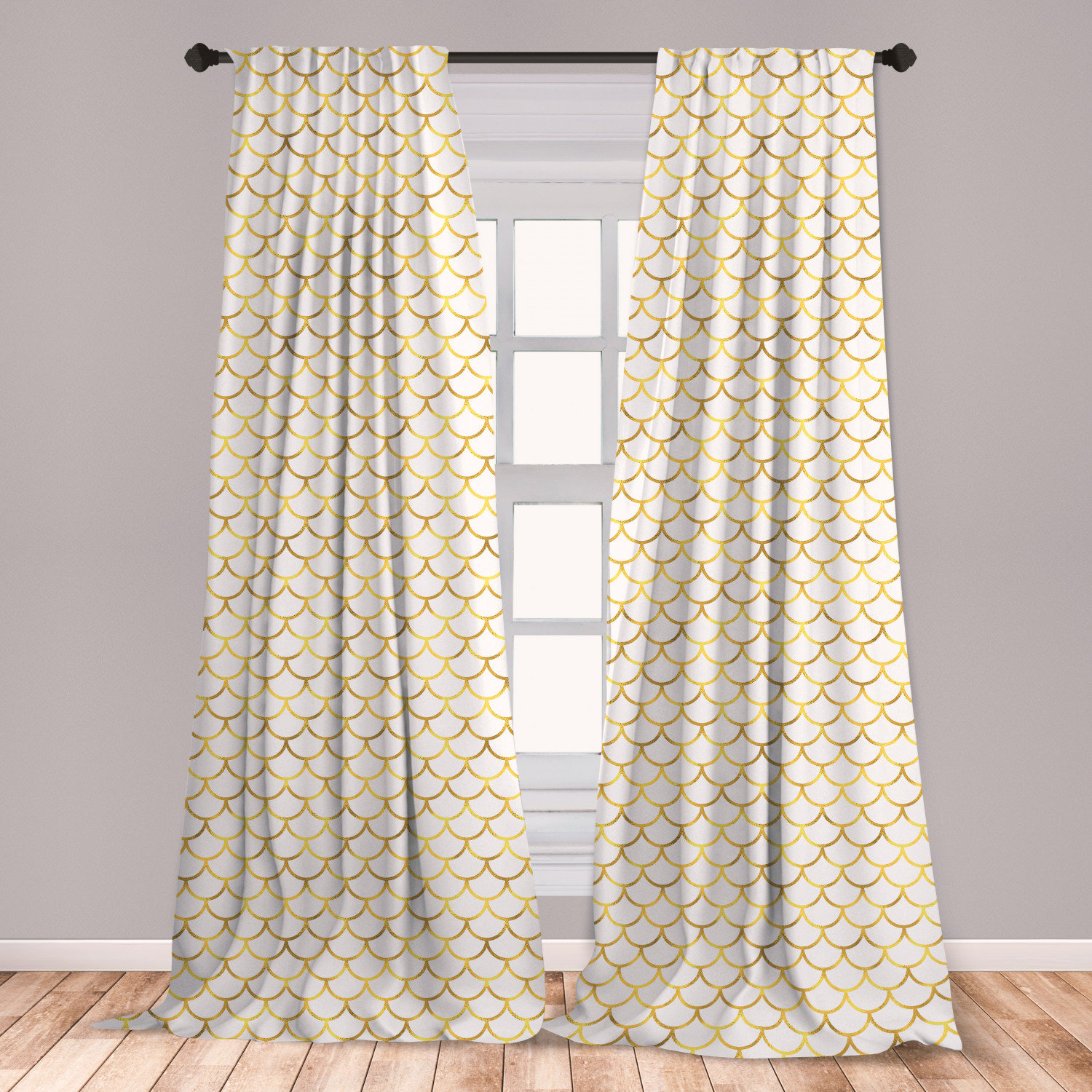East Urban Home Fish Scale Geometric Room Darkening Rod Pocket Curtain Panels Wayfair