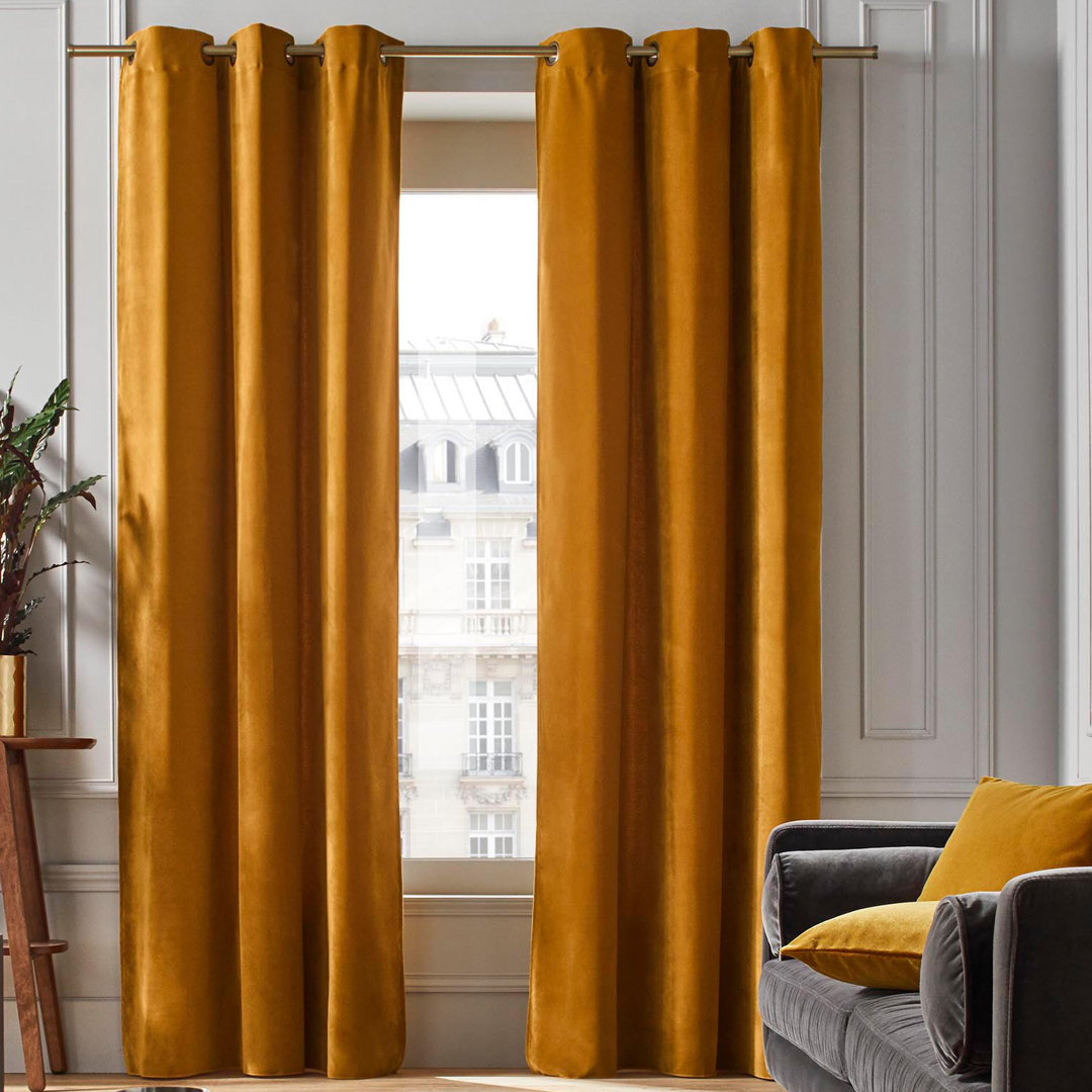 Madura Rideau À Oeillets Dorés Dario Jaune Ocre - 