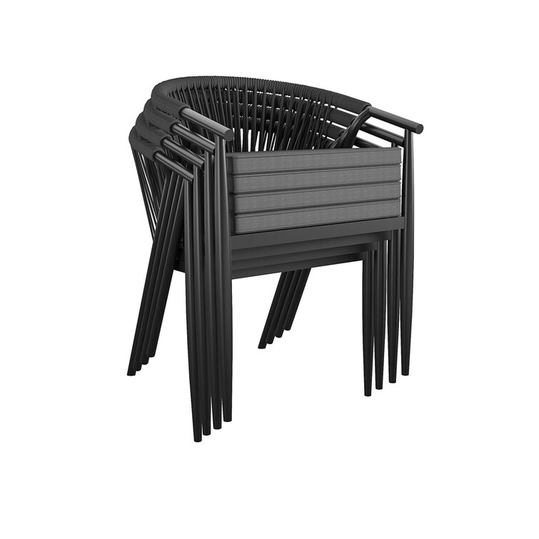 circi stacking patio dining armchair with cushion