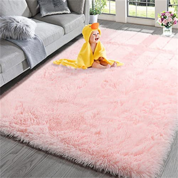 Nursery Rug Grey Neutral Animals Children Bedroom Carpet Playroom Mat Pink Bunny 