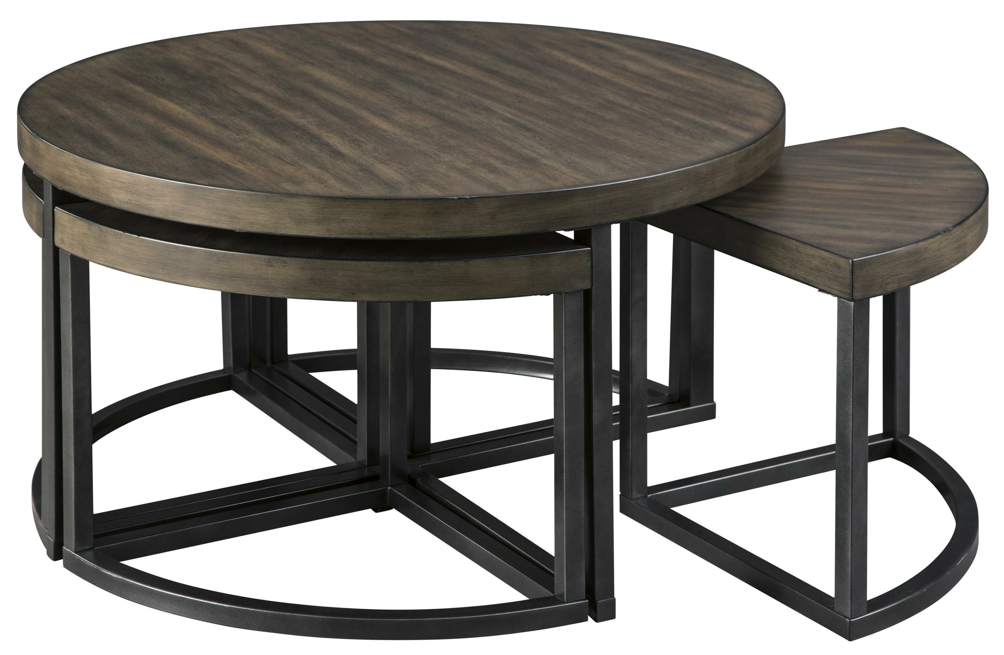 round coffee table with 4 stools