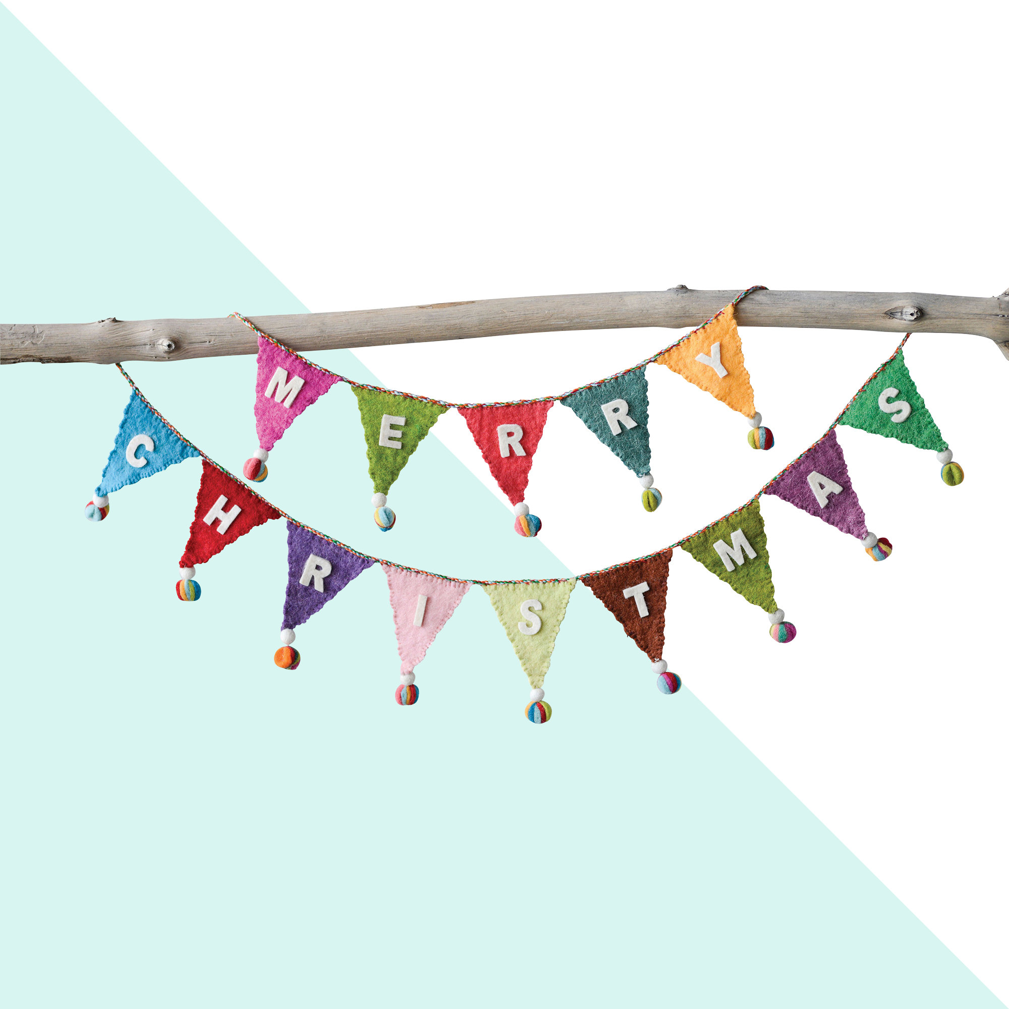 Hashtag Home Wool Felt Merry Christmas Garland Wayfair