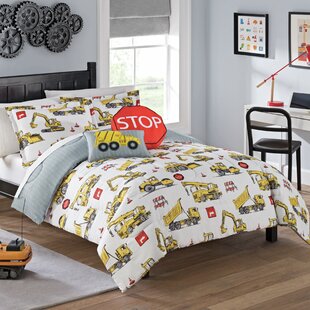 Carousel Designs Construction Trucks Toddler Bed Sheet Top Flat