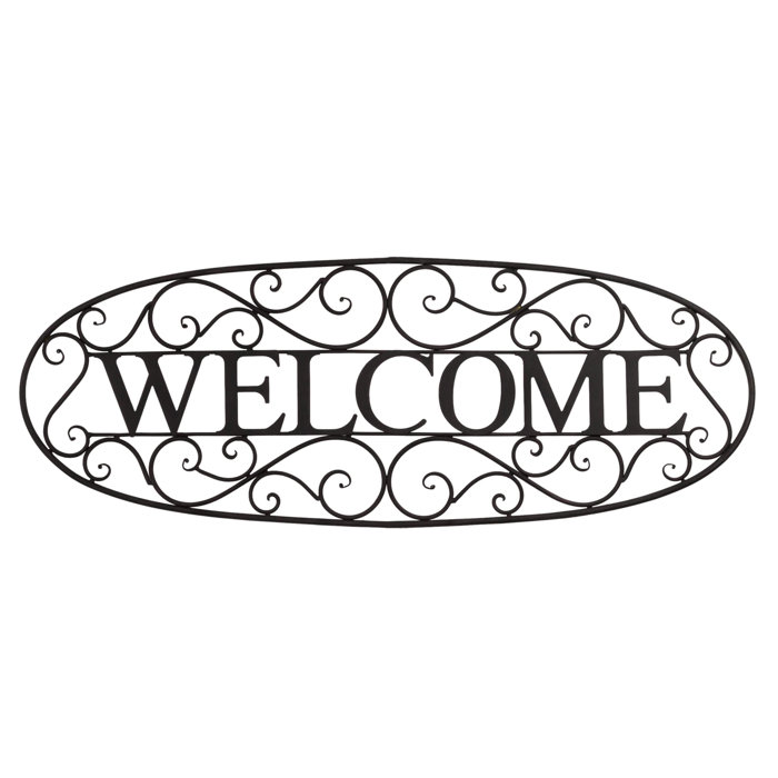 Fleur De Lis Living Benner Welcome Sign Wrought Iron Wall Decor