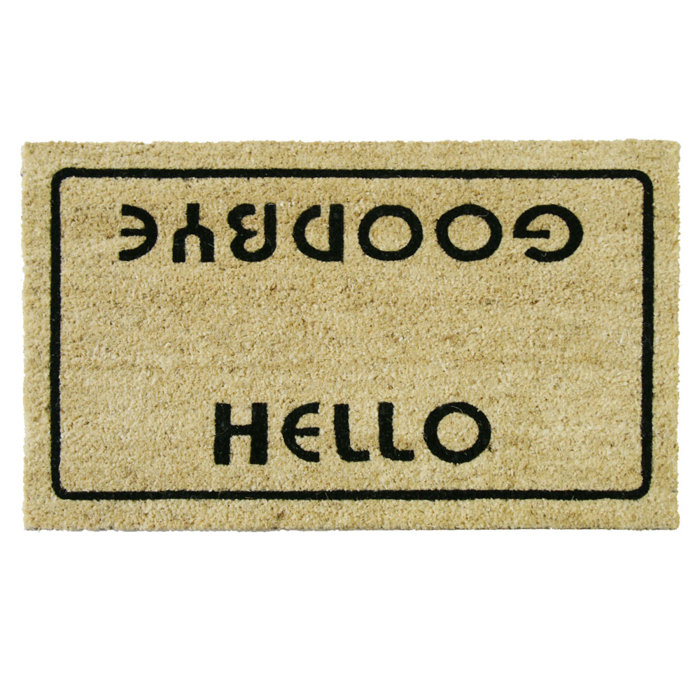 Rubber Cal Inc Hello Welcome Goodbye Funny 30 In X 18 In Non