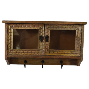 Wall Storage With Hooks Wayfair Cyrus Carved Mango Wooden Wall Storage Organizer With Key Hooks