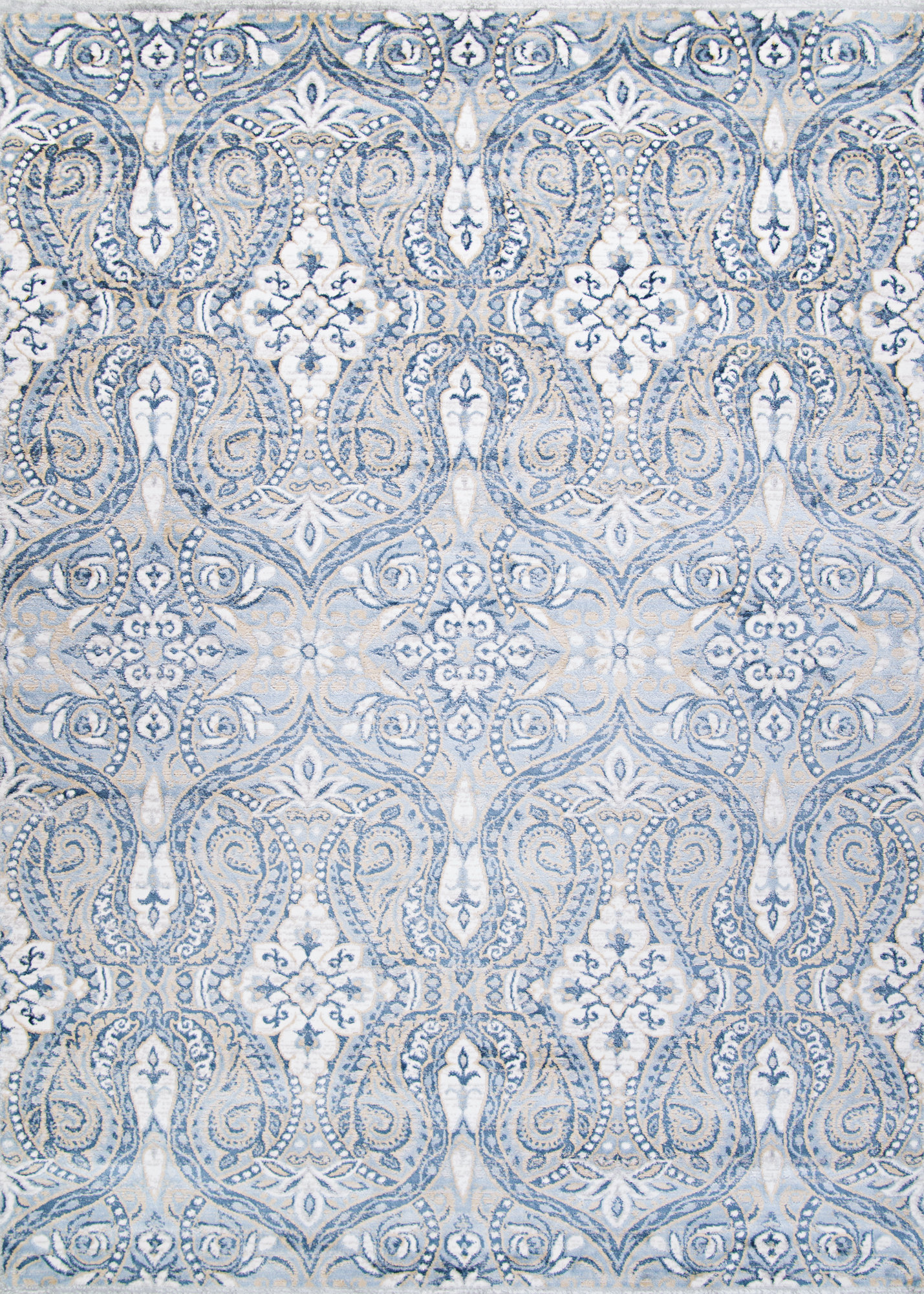 Charlton Home Karmane Floral White Blue Area Rug Wayfair