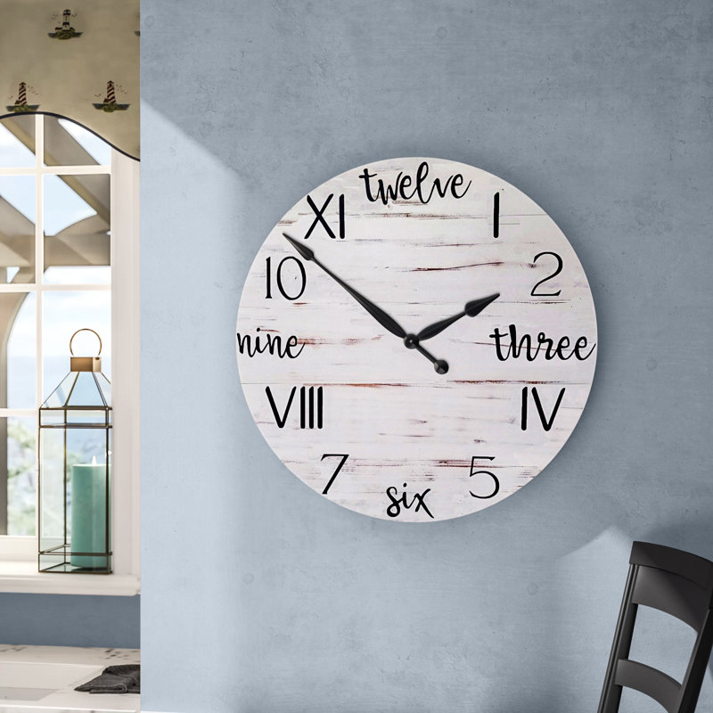 Highland Dunes Oversized Bridport Farmhouse Wall Clock Reviews Wayfair