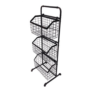 Floor Tiered Basket Stands Wayfair 3 Tier Floor Stand Display Metal Basket