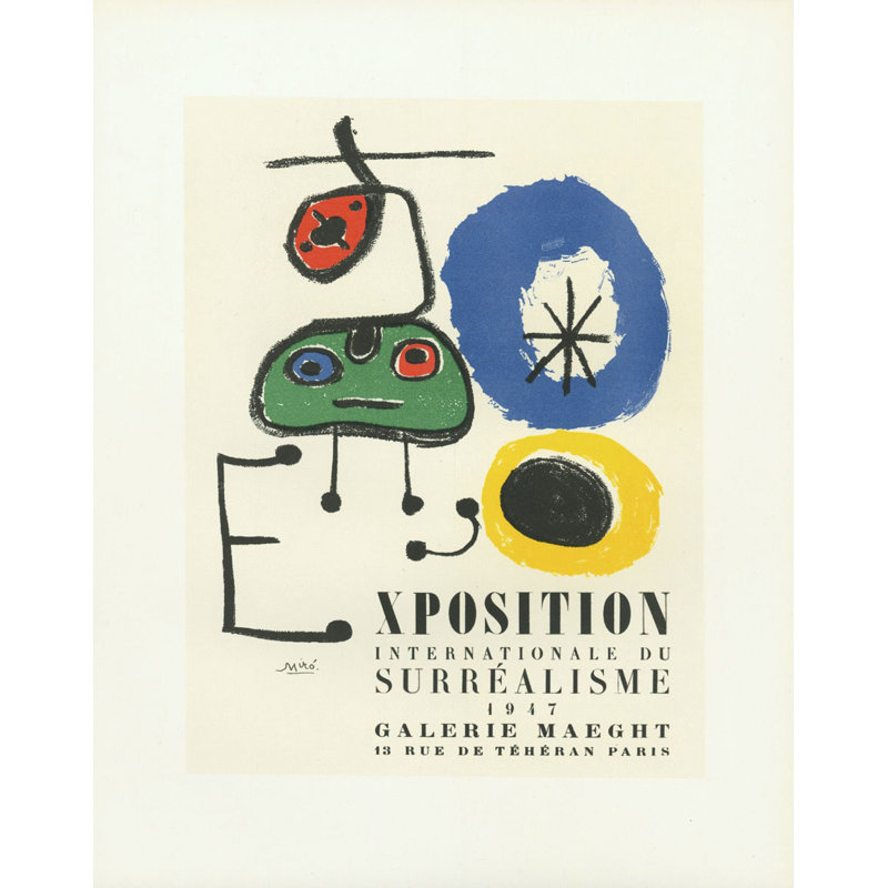 Vault W Artwork School Of Paris Exposition Du Surrealisme Paris 1947 By Joan Miro Picture Frame Drawing Print On Paper Wayfair