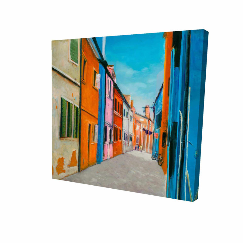 Fleur De Lis Living Houses In Italy Oil Painting Print On Wrapped Canvas Wayfair Fleur de lis knife painting, the louisiana collection, 6x6, gold leafing, free ship. wayfair