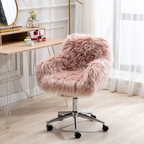 Details about   Bathroom Vanity Stool Makeup Chair Faux Fur Metal White Silver Desk Glam Office 