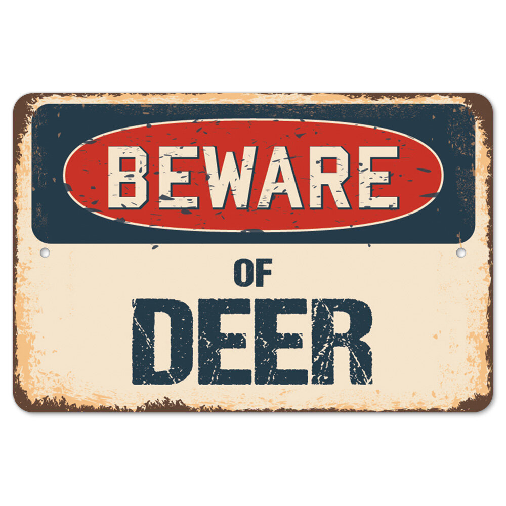 Beware Of Wolf Hunter Rustic Sign SignMission Classic Plaque Decoration 