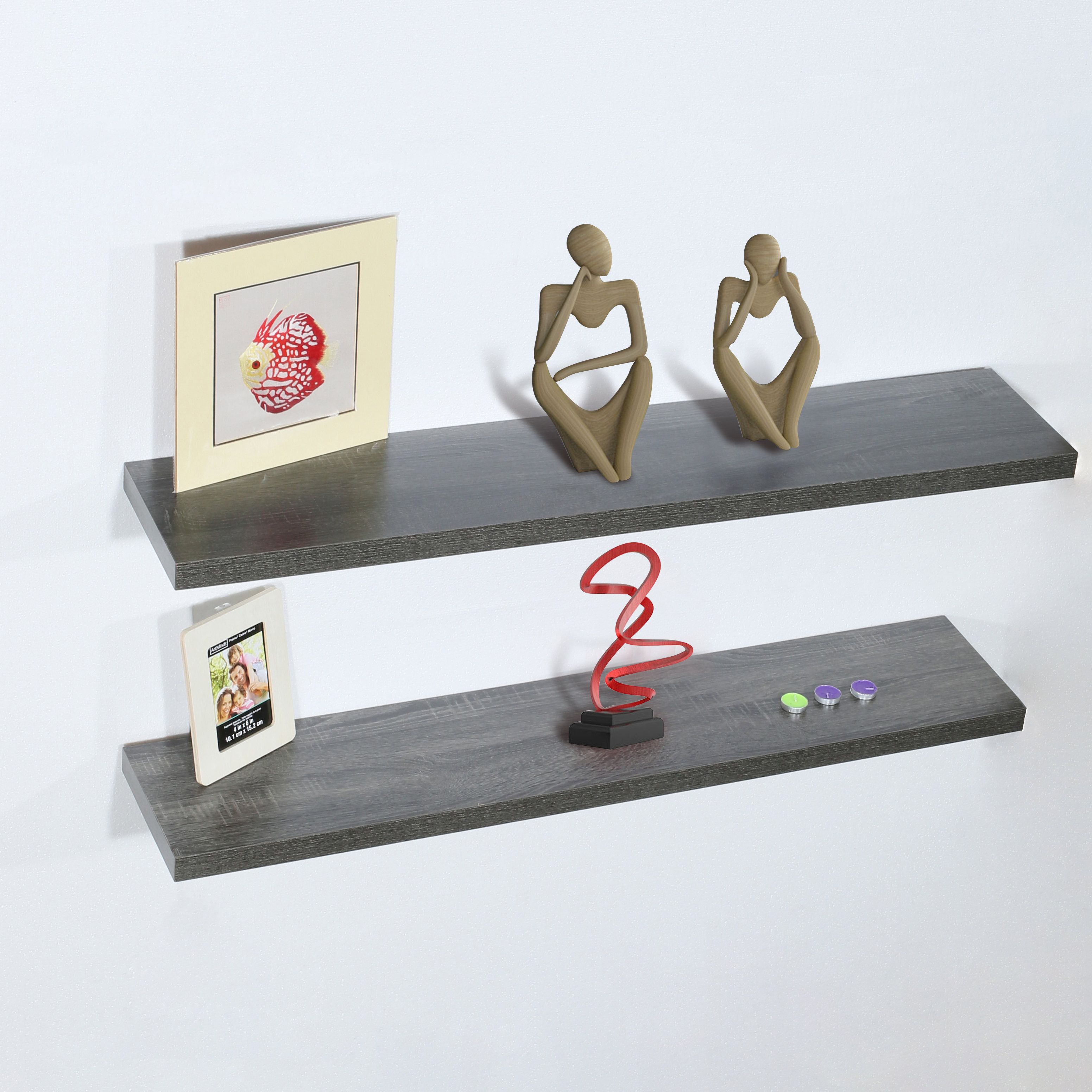 mylotushome Henry Set Of 2 Black Oak Floating Shelves47.25 *9.25 *1.