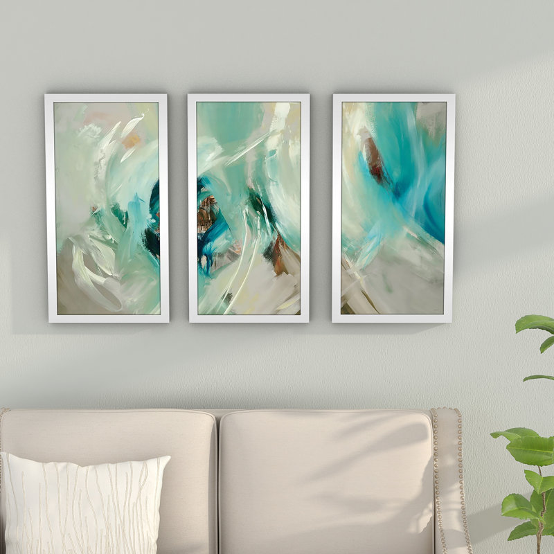 Latitude Run Bella Framed Acrylic Painting Print On Canvas Multi