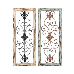 Wood And Metal Wall Decor distressed wall accents you'll love | wayfair Wood And Metal Wall Decor distressed wall accents you'll love | wayfair