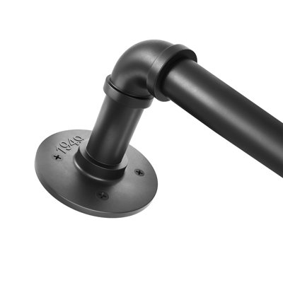 Minter Black Adjustable 1" Curtain Rod